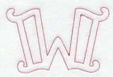Majestic Letter W (Redwork) - 5 Inch