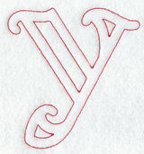 Majestic Letter Y (Redwork) - 5 Inch