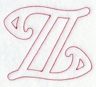 Majestic Letter Z (Redwork) - 5 Inch