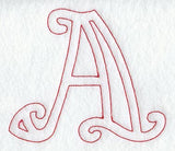 Majestic Letter A (Redwork) - 5 Inch