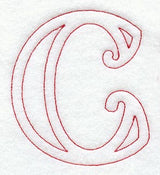 Majestic Letter C (Redwork) - 5 Inch