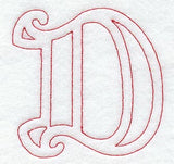 Majestic Letter D (Redwork) - 5 Inch
