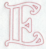 Majestic Letter E (Redwork) - 5 Inch