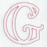 Majestic Letter G (Redwork) - 5 Inch