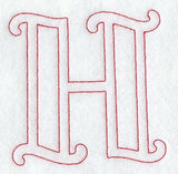 Majestic Letter H (Redwork) - 5 Inch
