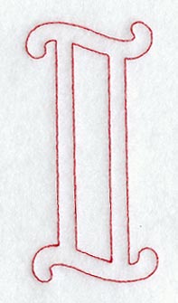 Majestic Letter I (Redwork) - 5 Inch