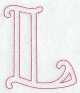 Majestic Letter L (Redwork) - 5 Inch