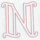 Majestic Letter N (Redwork) - 5 Inch
