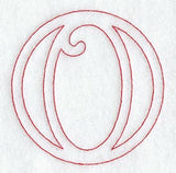 Majestic Letter O (Redwork) - 5 Inch