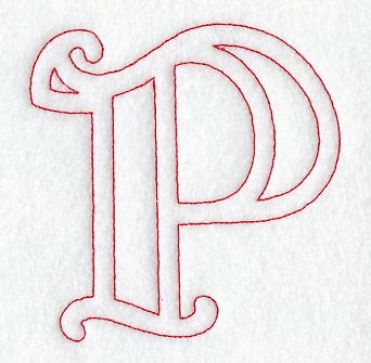 Majestic Letter P (Redwork) - 5 Inch