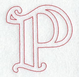 Majestic Letter P (Redwork) - 5 Inch