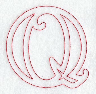 Majestic Letter Q (Redwork) - 5 Inch