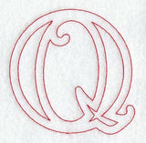 Majestic Letter Q (Redwork) - 5 Inch
