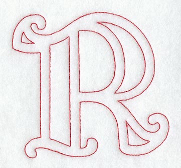 Majestic Letter R (Redwork) - 5 Inch