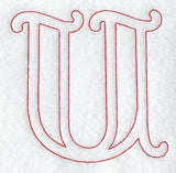 Majestic Letter U (Redwork) - 5 Inch