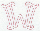Majestic Letter W (Redwork) - 5 Inch