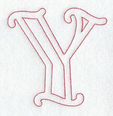 Majestic Letter Y (Redwork) - 5 Inch