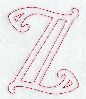Majestic Letter Z (Redwork) - 5 Inch