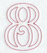 Majestic Number 8 (Redwork) - 5 Inch