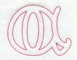 Majestic Letter A (Redwork) - 5 Inch