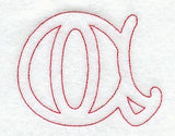 Majestic Letter A (Redwork) - 5 Inch