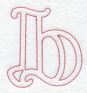 Majestic Letter B (Redwork) - 5 Inch