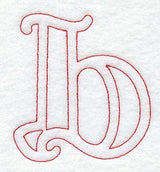 Majestic Letter B (Redwork) - 5 Inch