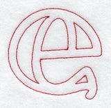 Majestic Letter E (Redwork) - 5 Inch