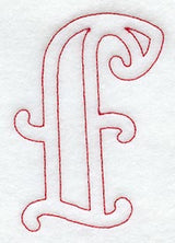Majestic Letter F (Redwork) - 5 Inch