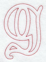 Majestic Letter G (Redwork) - 5 Inch