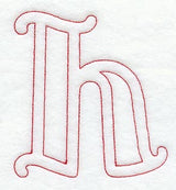 Majestic Letter H (Redwork) - 5 Inch