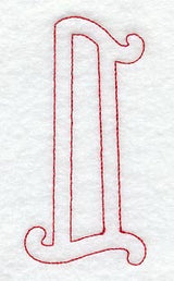 Majestic Letter L (Redwork) - 5 Inch