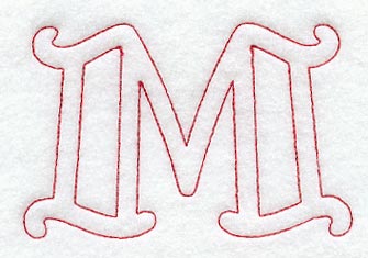 Majestic Letter M (Redwork) - 5 Inch