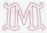 Majestic Letter M (Redwork) - 5 Inch