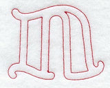 Majestic Letter N (Redwork) - 5 Inch