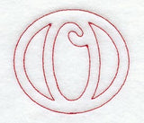 Majestic Letter O (Redwork) - 5 Inch