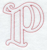 Majestic Letter P (Redwork) - 5 Inch