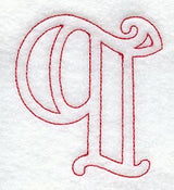 Majestic Letter Q (Redwork) - 5 Inch