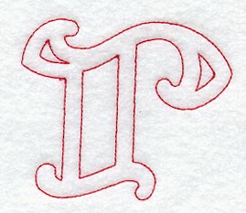 Majestic Letter R (Redwork) - 5 Inch