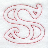 Majestic Letter S (Redwork) - 5 Inch