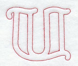 Majestic Letter U (Redwork) - 5 Inch