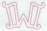 Majestic Letter W (Redwork) - 5 Inch