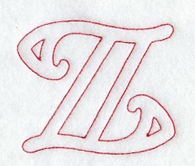 Majestic Letter Z (Redwork) - 5 Inch