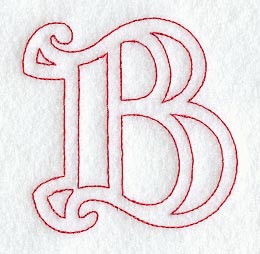 Majestic Letter B (Redwork) - 5 Inch