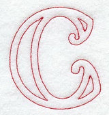 Majestic Letter C (Redwork) - 5 Inch