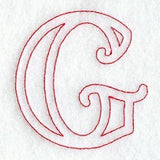 Majestic Letter G (Redwork) - 5 Inch