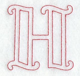 Majestic Letter H (Redwork) - 5 Inch