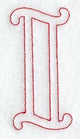 Majestic Letter I (Redwork) - 5 Inch