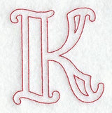 Majestic Letter K (Redwork) - 5 Inch