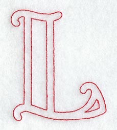 Majestic Letter L (Redwork) - 5 Inch